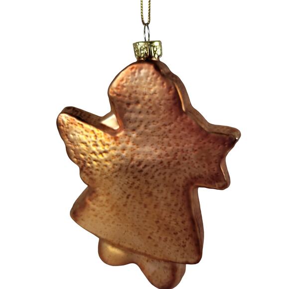 Vintage Glass Angel Ornament "Hope" Christmas Decoration 5" Gingerbread - Picture 7 of 7